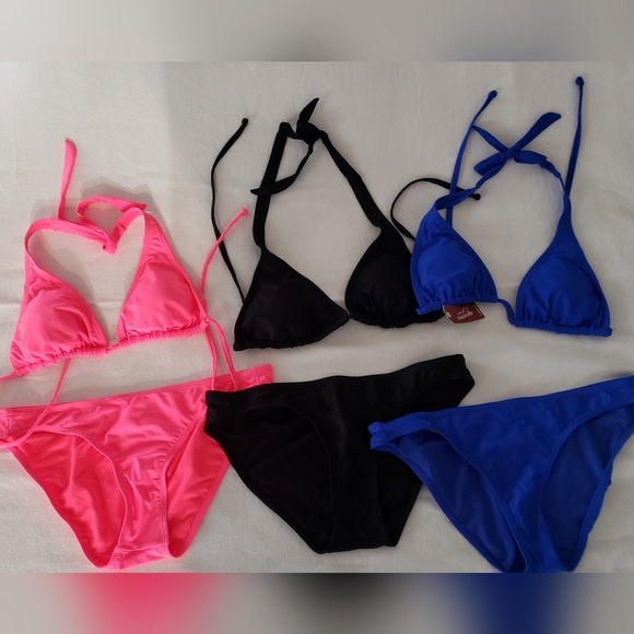 Arizona Jean Company Swim Sliding Triangle String Bikini Bundle Lot